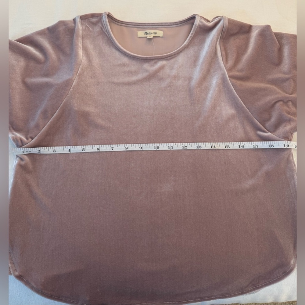 NWT Women’s Madewell Velvet Blouse Top in Wisteria Dove Size XS - Picture 5 of 6